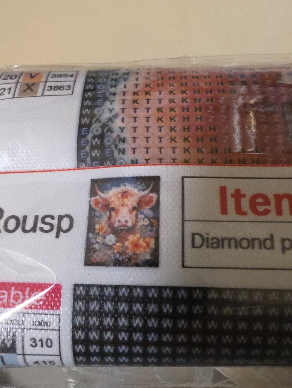 Nwt Cow Floral DiamOnd painting